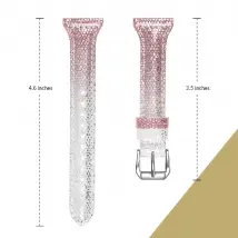 Bracelet cuir dégradé - Argent/Rose