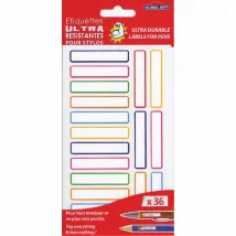 36 Étiquettes Plastifiées Couleurs Primaires