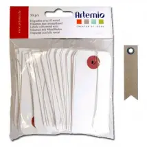 Etiquettes blanches et kraft Fanion - Lot de 20