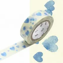 Masking Tape - Nuée de coeurs Bleu