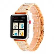 Wewoo Bracelet en diamant pour Apple Watch - Or Rose