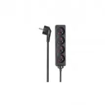 Perel Bloc Multiprise 4 Prises - Noir