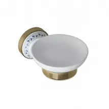 BEMETA KERA Porte-savon rond en laiton et céramique