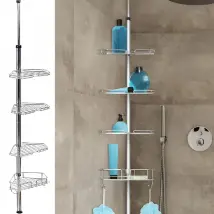 IDMarket Étagère d'angle de douche télescopique