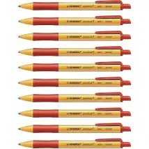 STABILO Pointball - Lot de 10 stylos rouges