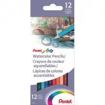 Pentel 12 Crayons Couleur Aquarellables