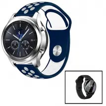 Kit Bracelet Bicolore SportStyle Garmin Vivoactive 3 Music - Bleu foncé/Blanc