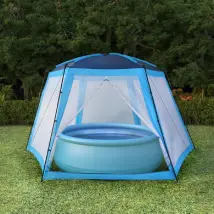 vidaXL Tente Piscine 660x580x250 cm Bleu