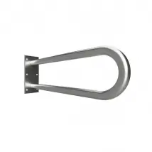 Barre d'appui en forme U HELP en acier brossé-Argenté-60x25x10cm-Argenté--