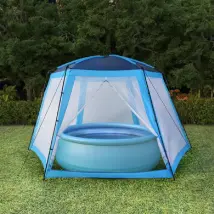vidaXL Tente piscine Tissu 590x520x250 Bleu