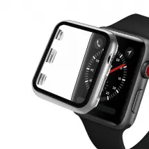 Coque en TPU cadre placage argent pour Apple Watch
