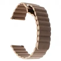 Bracelet Cuir Boucle Magnétique - Marron Foncé