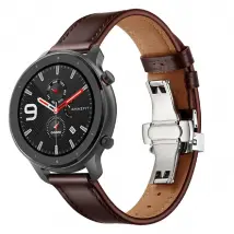 Bracelet cuir Huami Amazfit GTR 47mm - Argent/Café