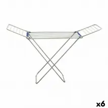 Confortime Séchoir Pliable Aluminium - Argenté/Bleu