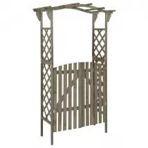VidaXL Pergola avec portail 116x40x204 cm - Gris