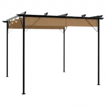 vidaXL Pergola avec toit rétractable 3x3 m - Taupe