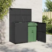 vidaXL Abris pour poubelle double Noir