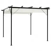 vidaXL Pergola avec toit rétractable 3x3 m - Blanc crème