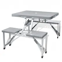 VidaXL Ensemble Table de Camping avec Tabourets