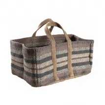 Aubry Gaspard Sac à bûches Jute Pampa Beige et Gris