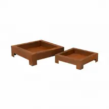 MES - Lot braséros carrés en fer marron