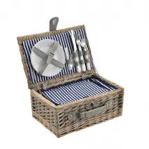 casa_pro Panier pique-nique - Blanc/Bleu