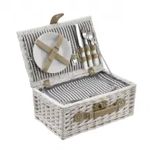 casa_pro Panier Pique-nique Pour 2 Blanc