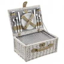 Casa.pro Panier pique-nique blanc