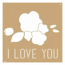 Artemio Pochoirs Kraft "I Love You" 20x20 cm (2 Pièces)