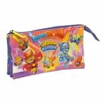 SuperThings Trousse Fourre-Tout Triple Jaune Violet