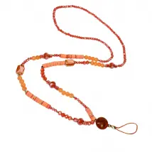 Avizar Bijou Téléphone Perles Heishi Orange