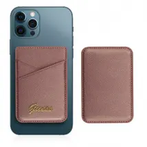 GUESS Porte-carte Magsafe iPhone 12 - Saffiano Rose