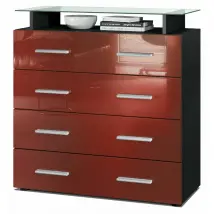 MPC Commode - Noir Mat et Bordeaux