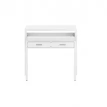 Loungitude Bureau Extensible Clea 2 Tiroirs Blanc
