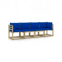 Vente-Unique Canapé de jardin 4 places - Bleu