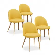 Lot de 4 chaises scandinaves Cecilia - Jaune