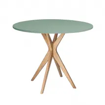 Ragaba, Jubi, table à manger, 80 x 80 x 73, Vert sauge, ronde, pour 3-4 personnes