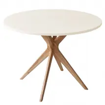 Ragaba, Jubi BOLD, table à manger, 100 x 100 x 73, Blanc craie, ronde, pour 6 personnes