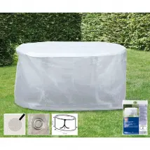Housse de protection transparente pour table de jardin 143x93x83cm