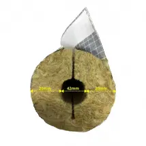 Isolation Tuyau Chauffage 42mm, Laine de Roche et Alu, 1m