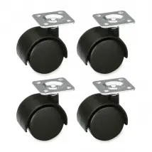 AMIG   Lot de 4 roulettes 1500   Ø50 mm   Nylon   Noir