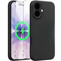 Coque Pour iPhone 17 Silicone Noir + 2 Verres Trempes Little Boutik©