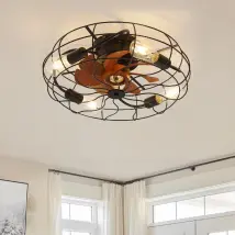Ventilateur de plafond LED standard de 50 cm à 7 pales avec télécommande et kit d'éclairage inclus