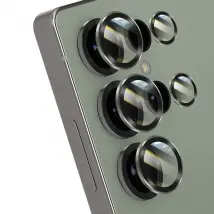 Forcell Verre Trempé Caméra pour Galaxy S25 Ultra Antichoc Cadre Aluminium Vert pâle