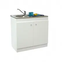 Meuble sous évier DECLIQ 120x60cm 2 portes avec charnières invisibles NEOVA S13N22120