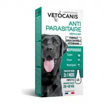 VETOCANIS 4 Pipettes anti-puces et anti-tiques - Pour grand chien 20-40 kg - 2x 1 mois de protection