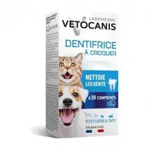 Dentifrice croquer - VETOCANIS - x30 Comprimés pour Chat et Petit Chien