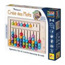Compose-mots - Jeu Montessori - MONTESSORI - Tableau en Bois, Lettres et Chiffres Magnétiques