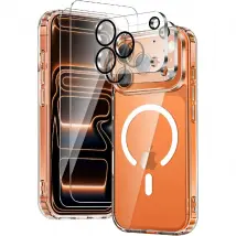 Coque Silicone Transparente Compatible Magsafe + 2x Verres Trempes et Protections Camera Arriere Pour iPhone 17 Pro Little Boutik®
