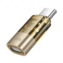 Hoko Mini-Adaptateur OTG Lightning Femelle vers USB-C Mâle avec Charge Rapide 3A Dorée